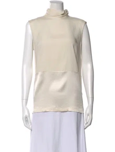 Pre-owned Brunello Cucinelli Silk Turtleneck Top In Neutral