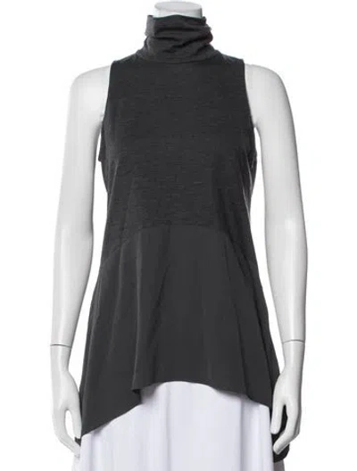 Pre-owned Brunello Cucinelli Silk Turtleneck Tunic In Gray