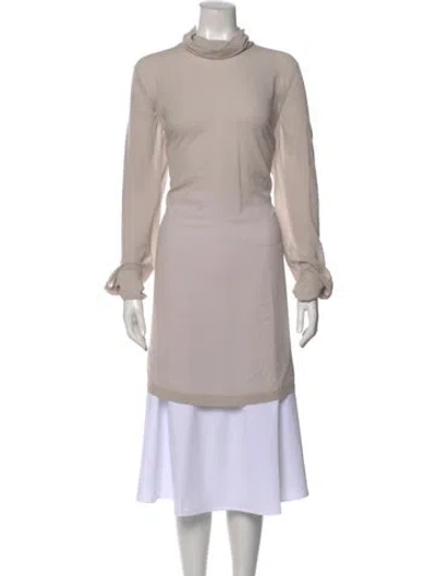 Pre-owned Brunello Cucinelli Silk Turtleneck Tunic In Neutral