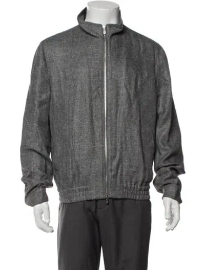 Pre-owned Brunello Cucinelli Silk Tweed Pattern Jacket W/ Tags In Grey