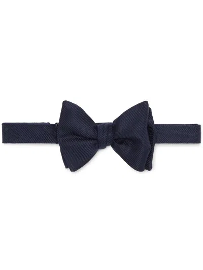 Brunello Cucinelli Silk Twill Bow Tie In Black