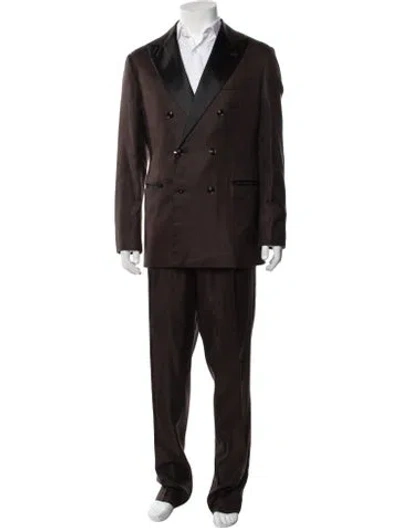 Pre-owned Brunello Cucinelli Silk Two-piece Suit W/ Tags In Brown