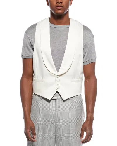 Brunello Cucinelli Shawl-collar Single-breasted Vest In White