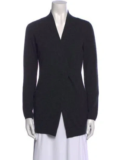 Pre-owned Brunello Cucinelli Silk V-neck Sweater In Gray