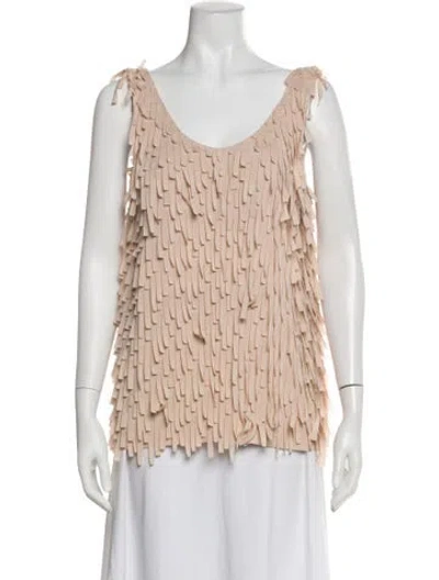 Pre-owned Brunello Cucinelli Silk V-neck Top In Pink