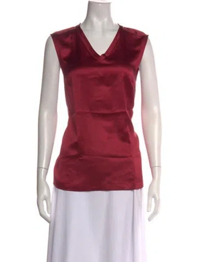 Pre-owned Brunello Cucinelli Silk V-neck Top In Pink