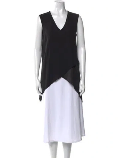 Pre-owned Brunello Cucinelli Silk V-neck Tunic In Blue