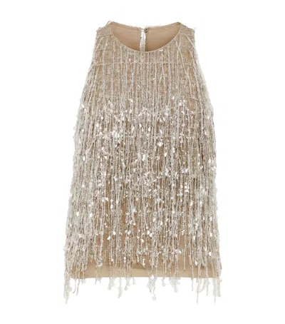 BRUNELLO CUCINELLI SILK WATERFALL EMBELLISHED BLOUSE