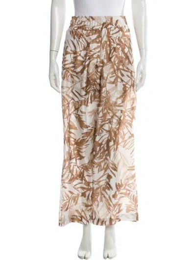 Pre-owned Brunello Cucinelli Silk Wide Leg Pants In Neutral