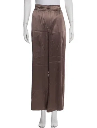 Pre-owned Brunello Cucinelli Silk Wide Leg Pants In Purple