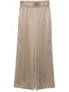 Brunello Cucinelli Silk Track Pants In Beige In Beige