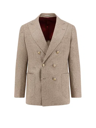 Brunello Cucinelli Double-breasted Buttoned Blazer In Neutral