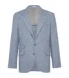 Brunello Cucinelli Silk-wool-cashmere Deconstructed Blazer In Blue