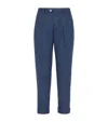 Brunello Cucinelli Silk-wool-cashmere Tapered Trousers In Blue