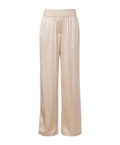 Brunello Cucinelli Silk-blend Satin Wide-leg Pants In Neutral