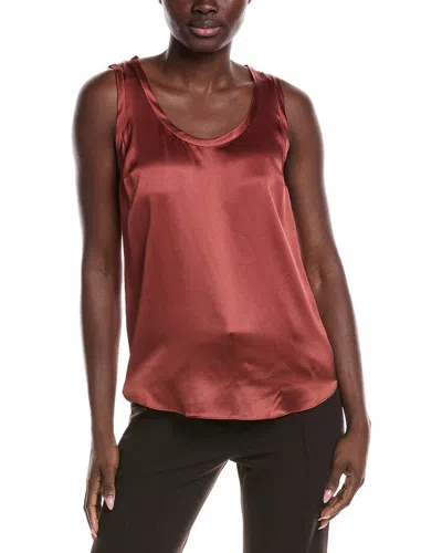 Brunello Cucinelli Silk-blend Tank In Burgundy