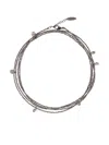 Brunello Cucinelli Strand Bracelet With Adjustable Beaded Detailing In Silver