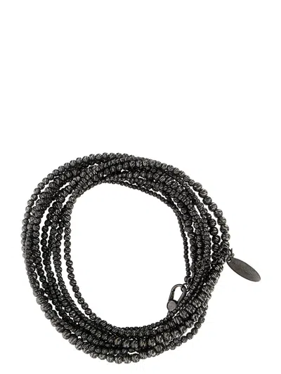 Brunello Cucinelli Silver Bracelet In Black