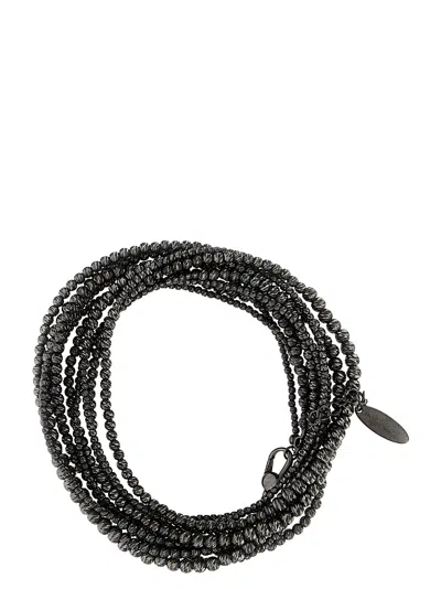 Brunello Cucinelli Silver Bracelet Jewelry In Black