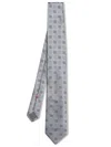 Brunello Cucinelli Silver Grey Silk Tie In Metallic