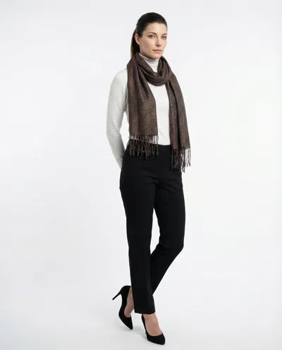 Brunello Cucinelli Silver Linen Women's Scarf In Brown
