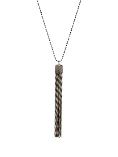 Brunello Cucinelli Silver Necklace In Gray