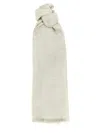 Brunello Cucinelli Sparkling Scarves And Foulards Silver In Silver