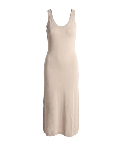 Brunello Cucinelli Simple Sleeveless Cashmere Dress In Neutral