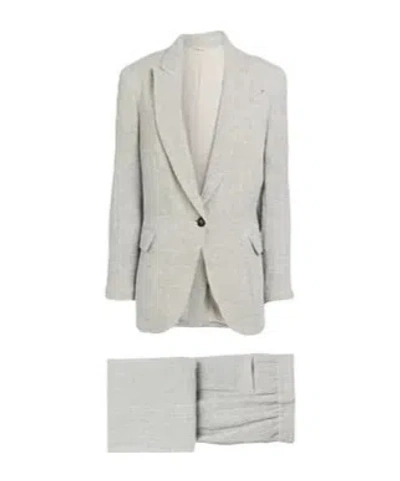Brunello Cucinelli Simple Solid-color Suit In Gray