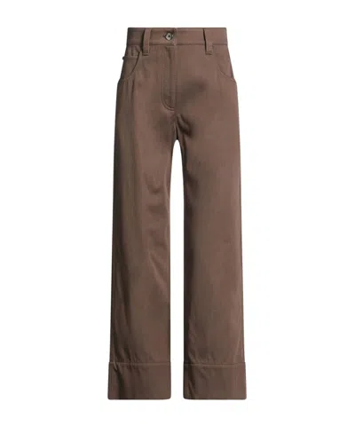 Brunello Cucinelli Simple Straight-leg Trousers In Brown