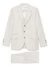Brunello Cucinelli Single-breast Checked Suit In Neutral