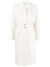 Brunello Cucinelli Single-breasted Belted Coat In Neutrals