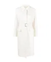 Brunello Cucinelli Single-breasted Belted Coat In White