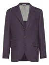 Brunello Cucinelli Blazer With Metal Buttons In Purple