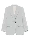 Brunello Cucinelli Single-breasted Blazer In Gray
