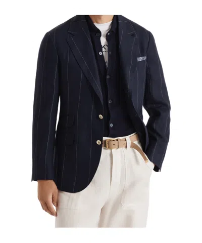Brunello Cucinelli Single-breasted Blazer In Blue