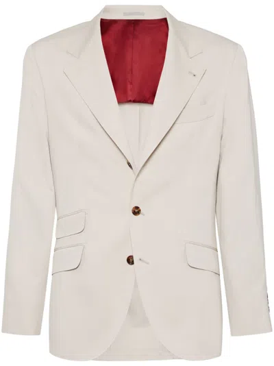 Brunello Cucinelli Single-breasted Blazer In Brown