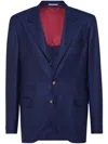 Brunello Cucinelli Wool-cashmere Blend Blazer In 蓝色