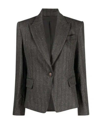 Brunello Cucinelli Single-breasted Blazer In Black