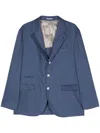 Brunello Cucinelli Single-breasted Linen Blend Blazer In Blue
