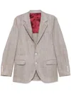Brunello Cucinelli Three-button Wool Blazer In Brown
