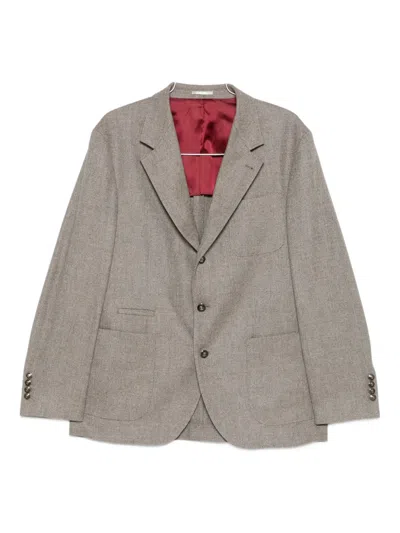 Brunello Cucinelli Single-breasted Blazer In Gray