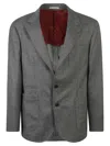 Brunello Cucinelli Man Blazer Grey Size 46 Virgin Wool In Animal Print