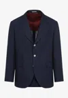 Brunello Cucinelli Deconstructed Linen Blazer In Navy