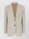 Brunello Cucinelli Single Breasted Blazer Notch Lapel Design In Gray