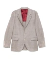 Brunello Cucinelli Three-button Wool Blazer In Nude