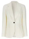 Brunello Cucinelli Viscose And Linen Blazer With Silk Blend Lining In White