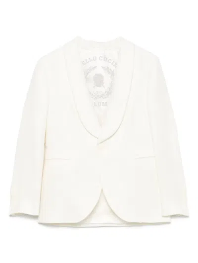 Brunello Cucinelli Kids' Single-breasted Blazer In White