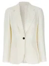 Brunello Cucinelli Viscose And Linen Single-breasted Blazer In White