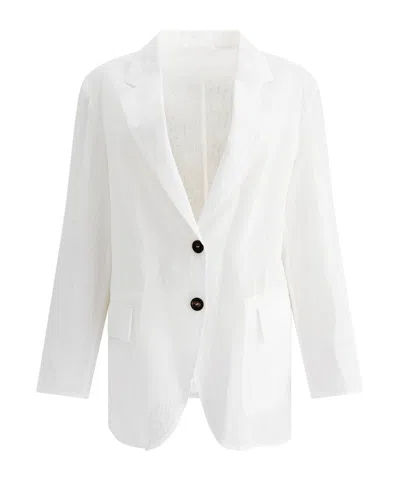 Brunello Cucinelli Single-breasted Blazer In White